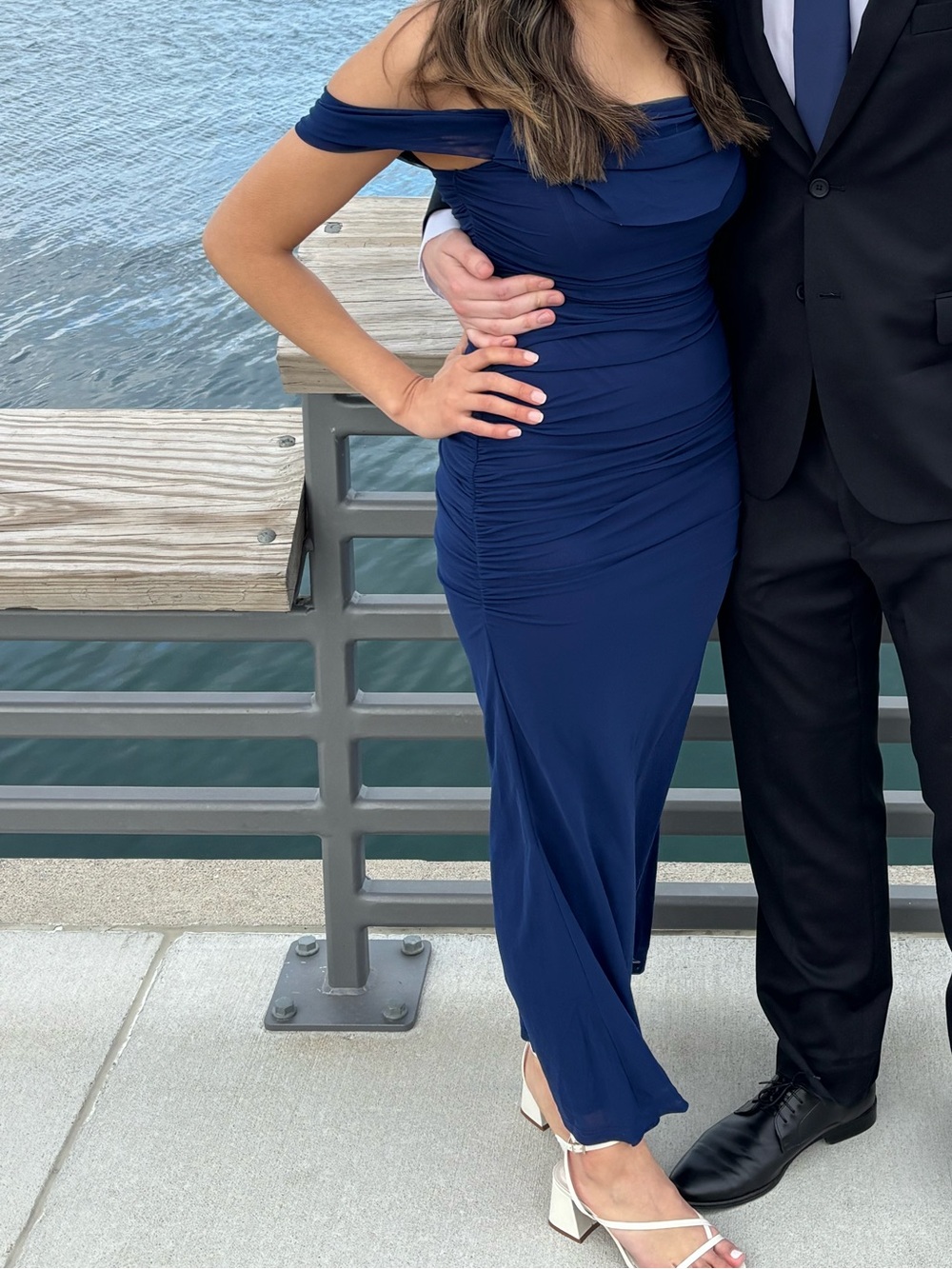 Navy Off-Shoulder Dress